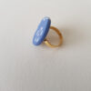 Bague ronde, Fleurs de prunier, Bleu cobalt