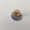 Bague ronde, Fleurs de prunier, Bleu cobalt