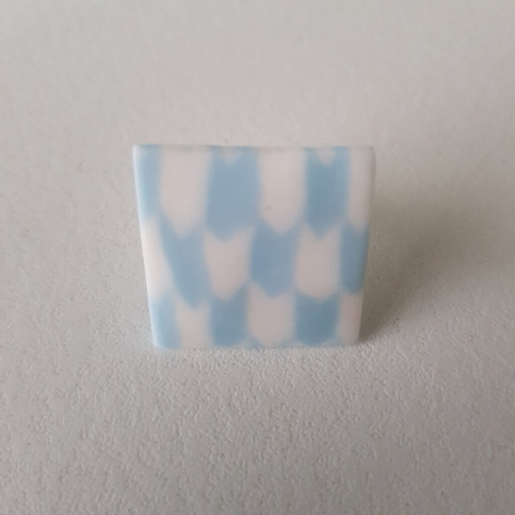 Bague carrée, Flèches, bleu ciel
