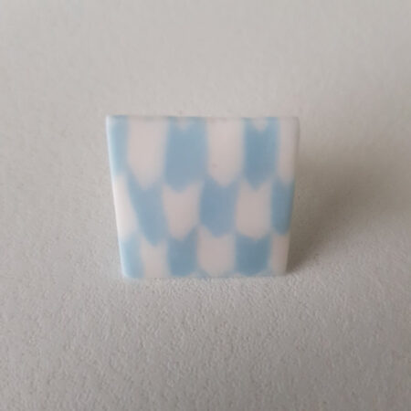 Bague carrée, Flèches, bleu ciel
