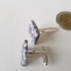 Boutons de manchette, Plume de caille, Noir