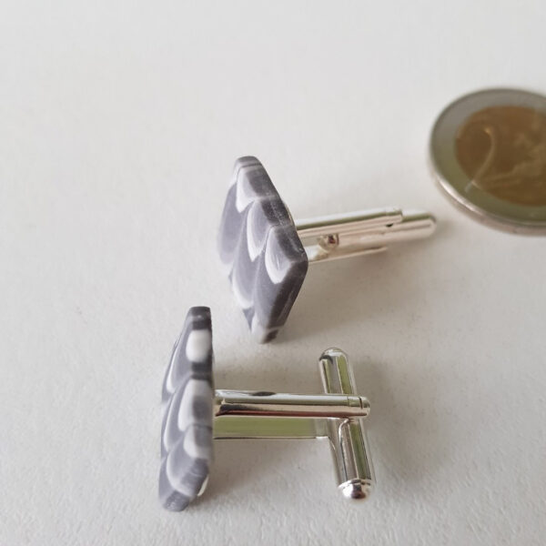 Boutons de manchette, Plume de caille, Noir