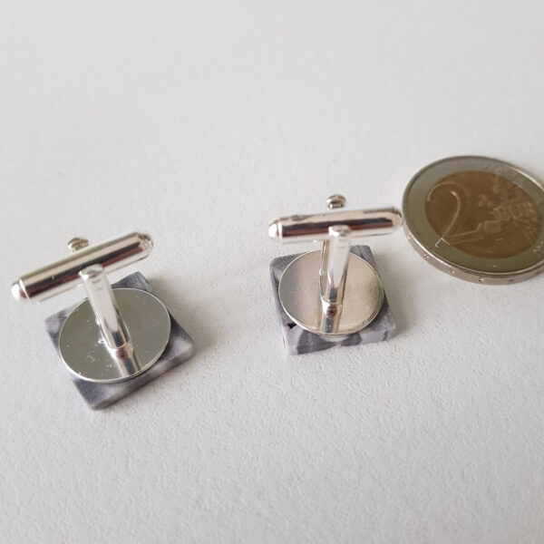 Boutons de manchette, Plume de caille, Noir
