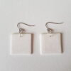 Boucles d'oreilles, Crochet, Carrés, Asanoha, blanc