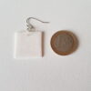 Boucles d'oreilles, Crochet, Carrés, Asanoha, blanc – Image 2