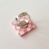 Bague carrée, Carreaux, rose – Image 2