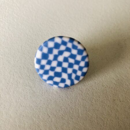 Bague ronde, Carreaux, bleu