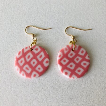 Boucles d'oreilles, Crochet Or rondes, Faon, rose