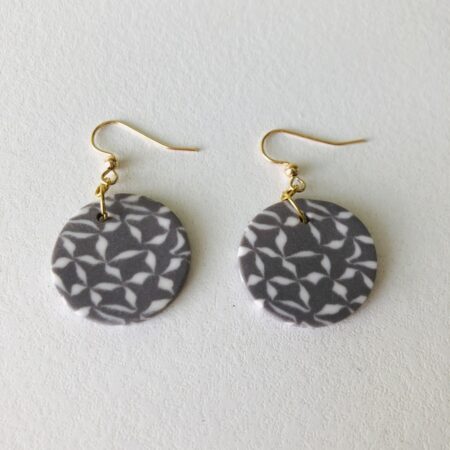 Boucles d'oreilles, Crochet Or rondes, Sept trésors, marron